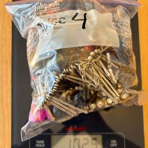 1KG Mixed Assorted Jewelry Lot with Silver Tones, beads, stones, etc. LOT 4